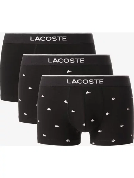 Bokserki Lacoste Printed Stretch czarny S biały