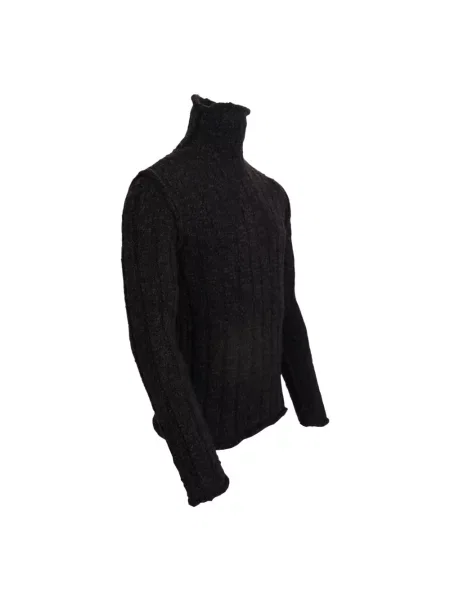 Lniany sweter z golfem Dolce And Gabbana brązowy