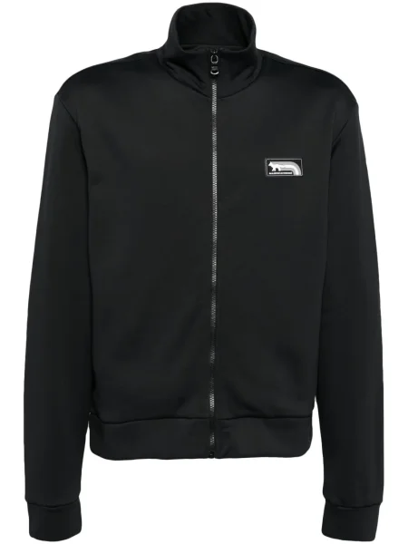 Bunda Maison Kitsuné se záplatami černá