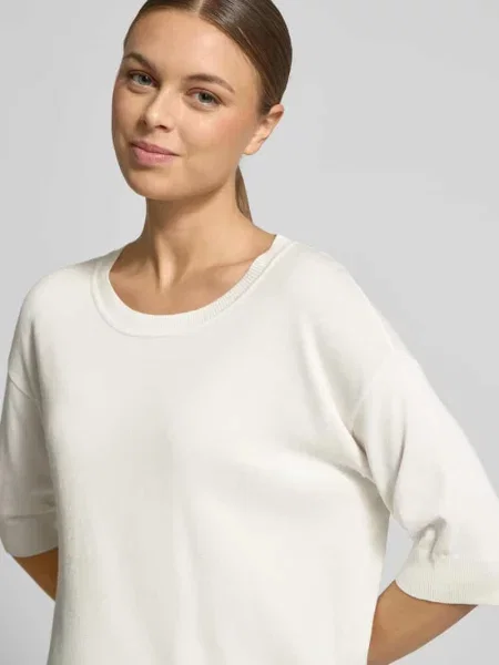 T-shirt o kroju regular fit z mieszanki model ‘Morla’ B.young biała