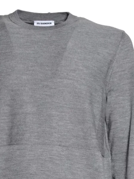 Pulover Jil Sander cu decolteu rotund gri