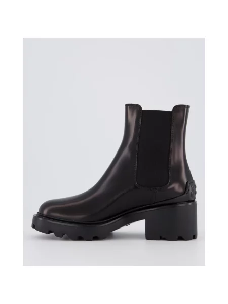 Sztyblety Tod's skórzane z logo czarne