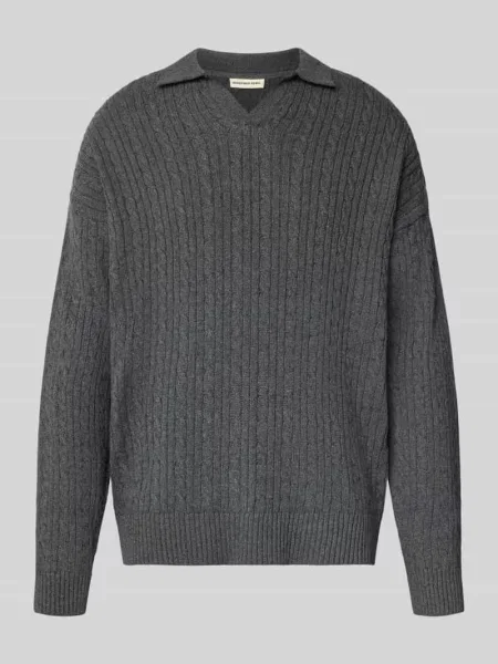 Sweter z dzianiny o kroju oversized ze ściegiem warkoczowym model JARED' Redefined Rebel