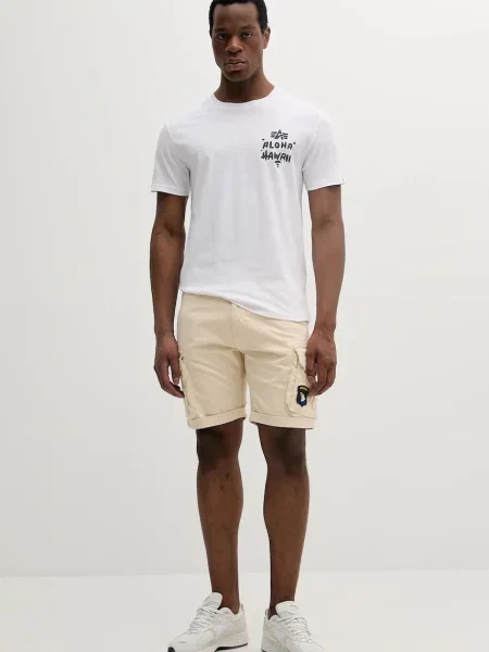 Alpha Industries cargo kratke hlače z elastanom bež