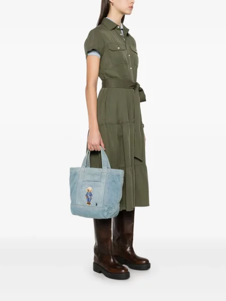 Siuvinėta dryžuota polo marškinėliai Polo Ralph Lauren balta