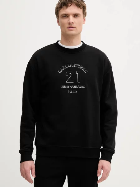 Bluza z kapturem Karl Lagerfeld z kapturem czarna