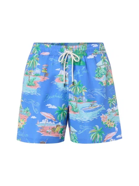 Polo Ralph Lauren Moda plażowa Mężczyzna L Bahamas Bear Swim Shorts niebieski