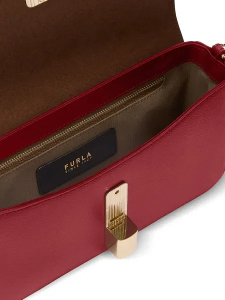 Geanta de piele Furla din piele roșu