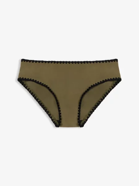 Figi bikini z haftem zielone