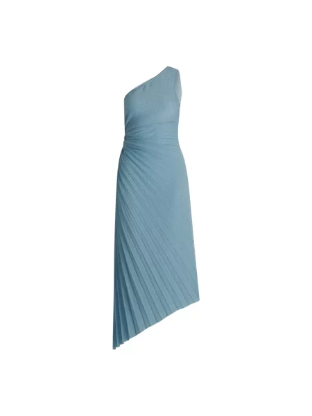 Sukienka midi Vera Mont do kolan na jednym ramieniu niebieska