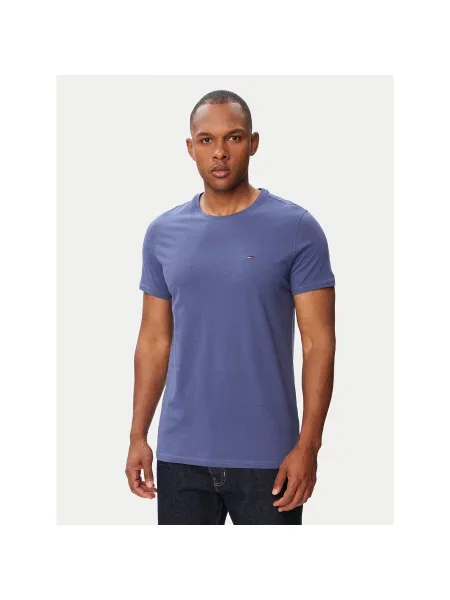 Tommy Jeans Majica Jersey Slim Fit modra
