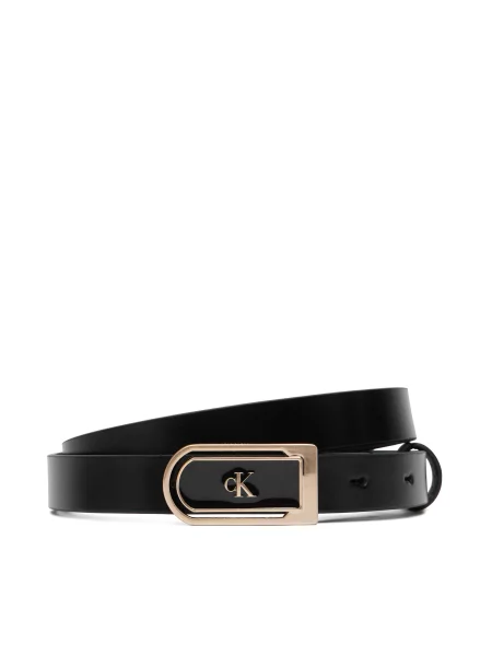 Pásek Calvin Klein Round Ck Enamel Plaque černá