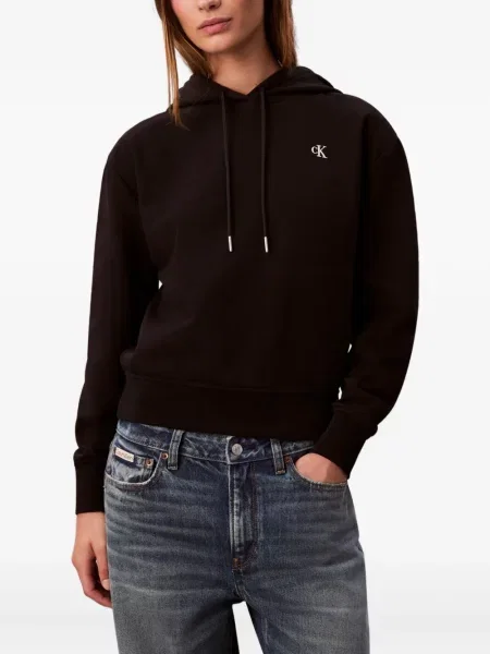 Hanorac cu glugă Calvin Klein Jeans negru