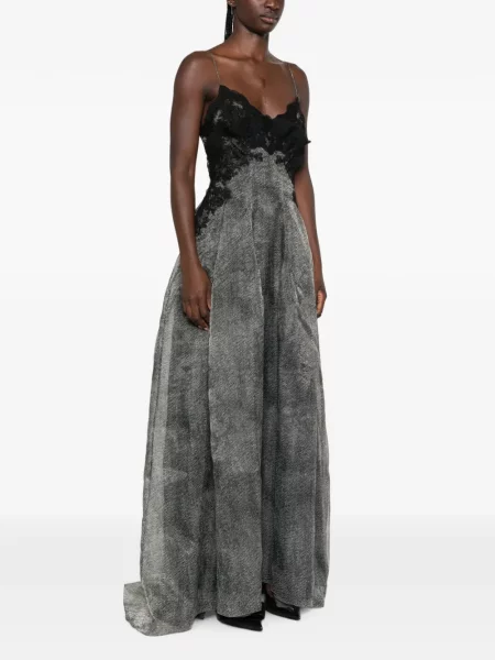 Rochie maxi Ermanno Scervino din dantelă negru