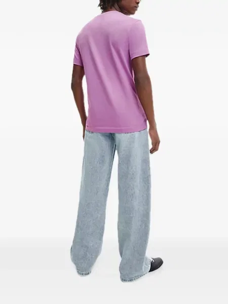 Tricou Calvin Klein Jeans cu imagine cu decolteu rotund violet