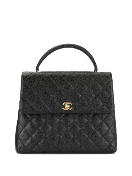 Prošívaná diamant kabelka Chanel Pre-owned černá