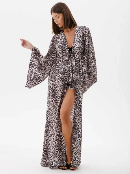 Халат Leinle сіро/бежевий бежевий