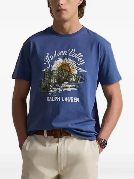 Tricou polo Polo Ralph Lauren cu broderie din fleece alergare roșu