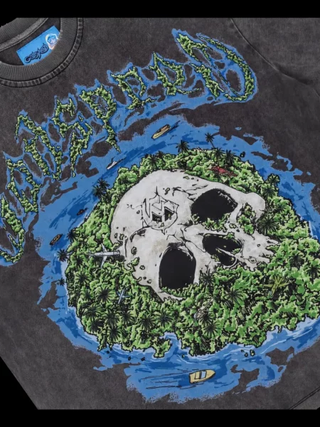 Tricou Godspeed cu imagine gri