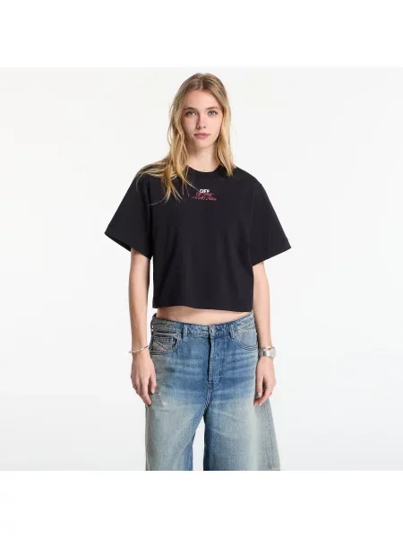 Tricou Off-White x AC Milan Crop Tee Black/ No Color M alb