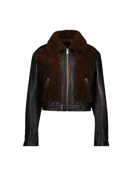 Kurtka skórzana Prada czarna