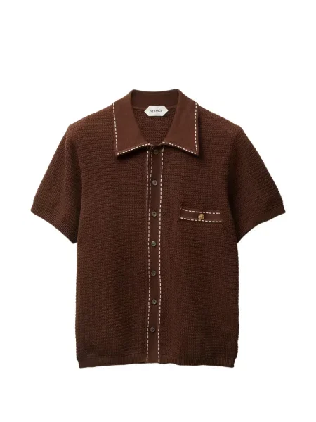 Плетена риза Versace кафяво