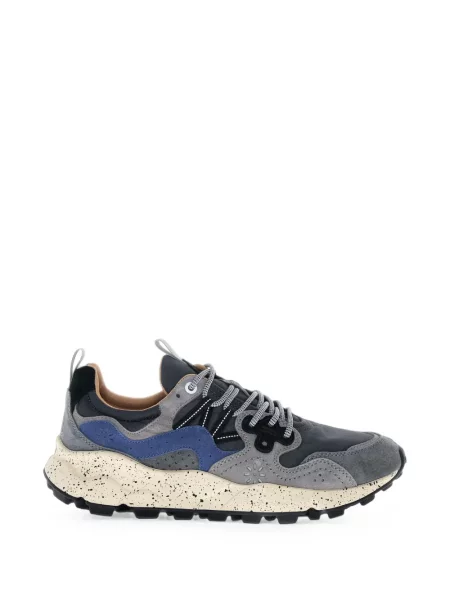 Sneakerși Flower Mountain din piele de căprioară cu model floral gri
