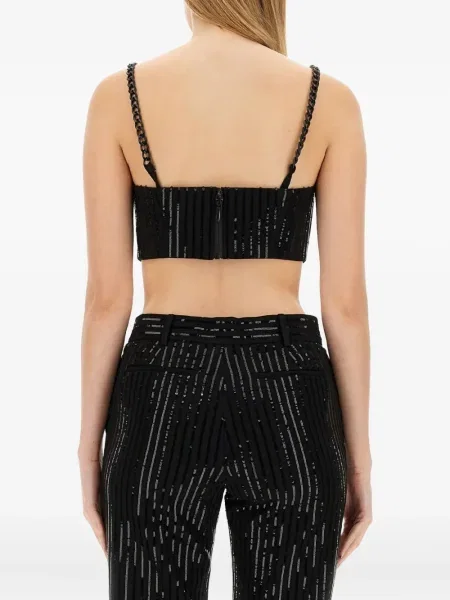 Bluzka Michael Michael Kors w paski na ramiączkach czarna