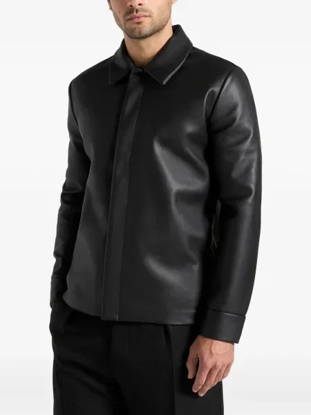 Kožená košile Manière De Voir černá