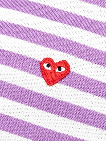 Tricou Comme Des Garcons Play cu dungi violet