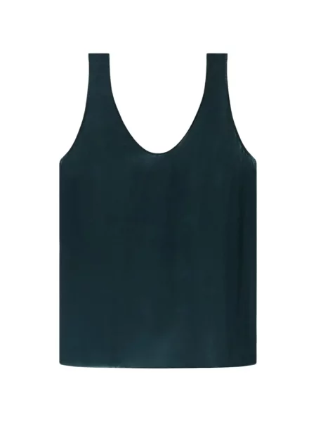 Bluză Another Tomorrow din satin verde
