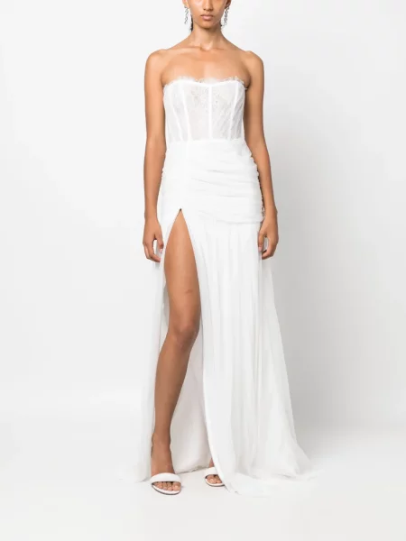 Rochie maxi Ana Radu drapată de costum alb