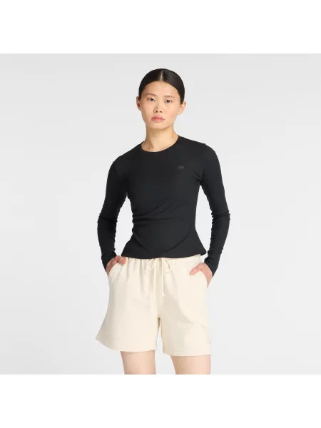 Tričko s dlouhým rukávem New Balance černé