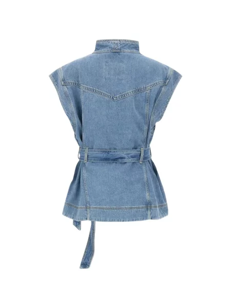 Vestă denim Boss asimetrică albastru
