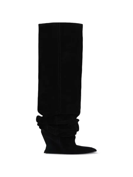 Cizme Balmain din piele de căprioară cu pană negru