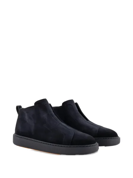 Botine Santoni din piele de căprioară slip-on albastru