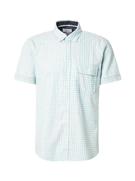 S.Oliver Košeľa tyrkysová / sépiová biela