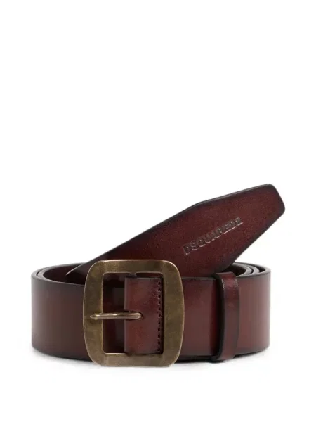 Curea Dsquared2 din piele cu autograf maro