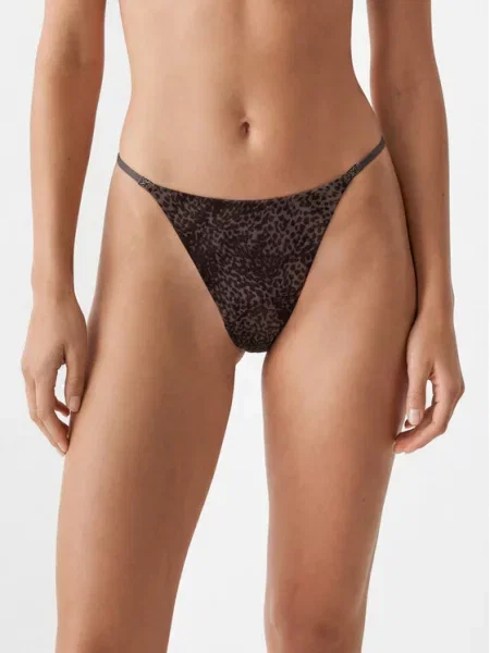 Calvin Klein Majtki Signature Satin Z Satyny braun brązowe