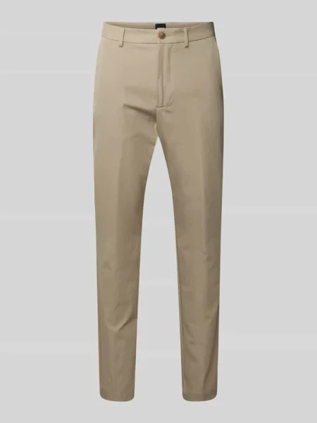 Spodnie do garnituru o kroju slim fit z mieszanki bawełny model ‘KAITON’ Boss beżowe