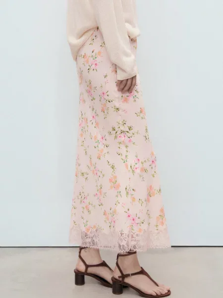 Спідниця максі MANGO рожевий