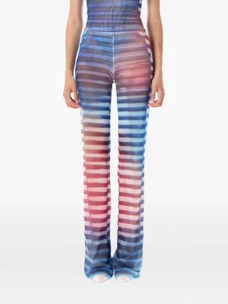 Pantaloni Jean Paul Gaultier cu dungi plasă albastru