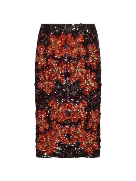 Fustă P.a.r.o.s.h. cu paiete cu model floral negru