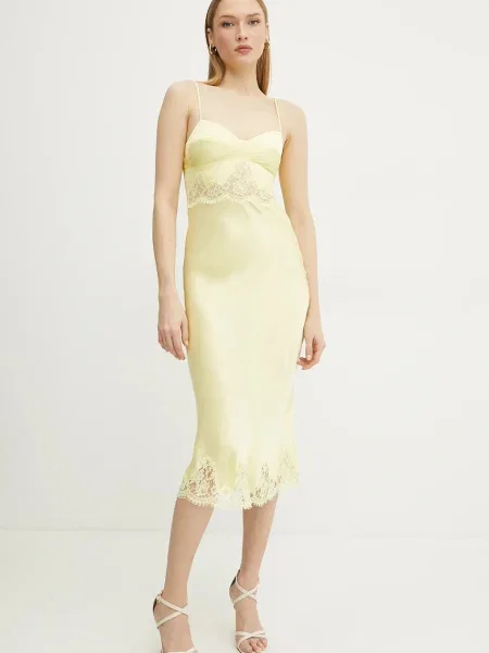 Ermanno Scervino sukienka maxi rozkloszowana żółty