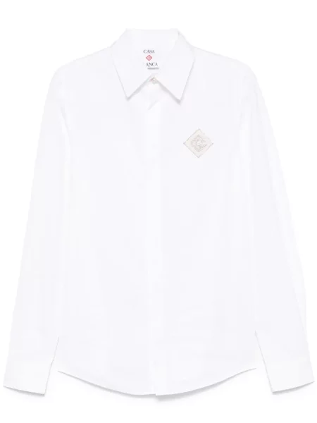 Košile Casablanca s výšivkou bílá