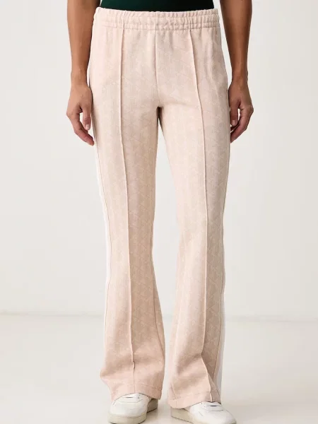 Lacoste pantaloni evazați bell-bottom pentru femei roz