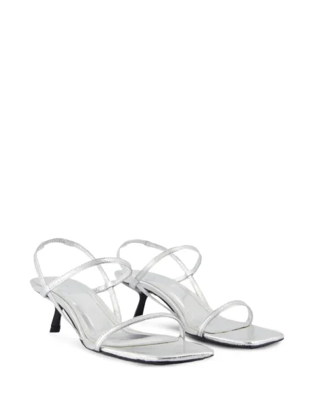 Pantofi cu toc Anine Bing din piele argintiu