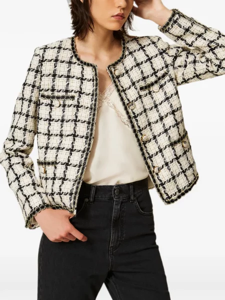 Bouclé geacă Twinset în carouri
