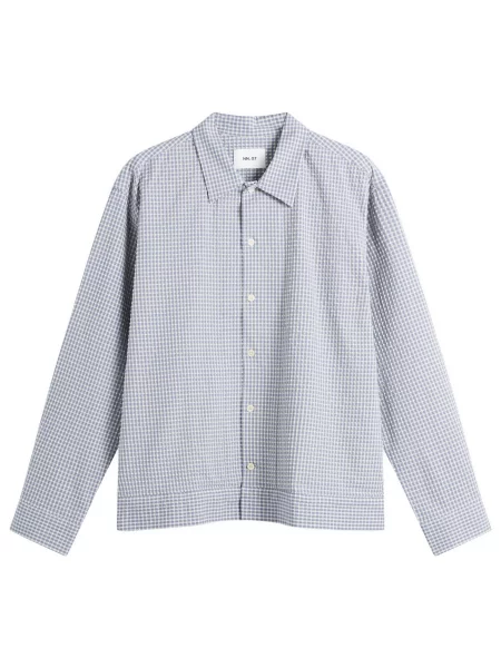 Kurtka Nn07 w kratę z kamieniami niebieska