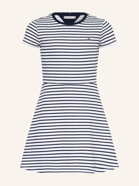 Tommy Hilfiger Piqué Šaty / tmavě modrá bílá